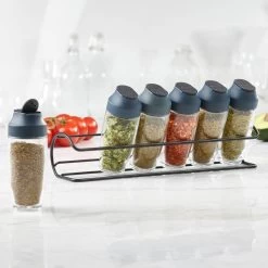 TRUDEAU 6 BOTTLE HORIZONTAL SPICE RACK