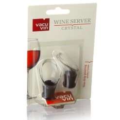 Vacu Vin Crystal Wine Server Bottle Pourer, Set Of 2 Black -Home-Kitchen vacu vin crystal wine server bottle pourer set of 3