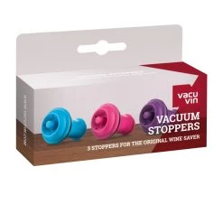 Vacu Vin Wine Saver Extra Stoppers, Set Of 3 Colors -Home-Kitchen vacu vin wine saver extra stoppers set of 3 colors 2