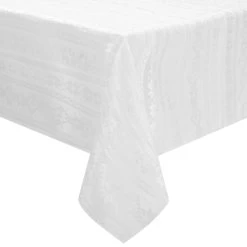 White Jacquard Tablecloth 52x70"